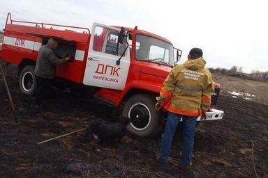 Добровольцы села Березовка не допустили распространения огня