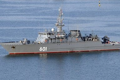 Корабль противоминной обороны «Иван Антонов» Черноморского флота провёл учение по проводке за тралами в Средиземном море