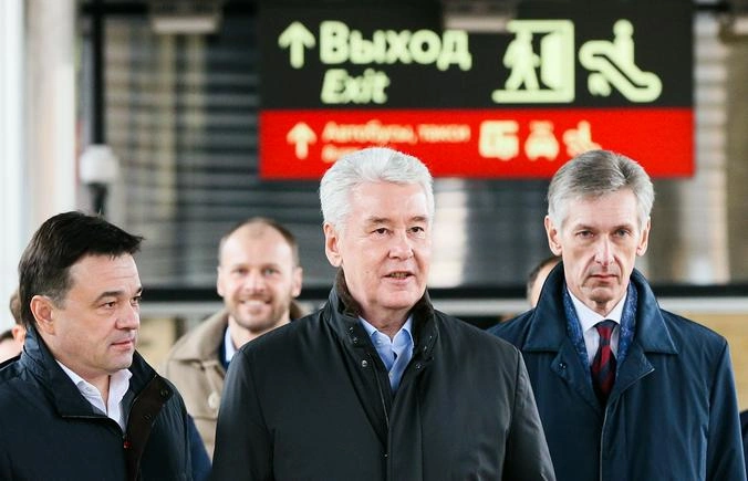 Андрей Воробьев и Сергей Собянин присутствовали на открытии остановочного пункта «Победа»