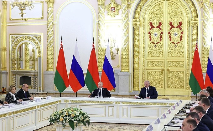 Встреча Владимира Путина и Александра Лукашенко в Кремле