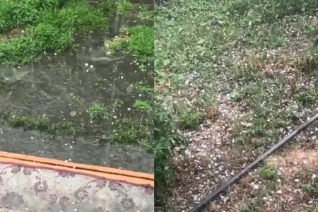В Чите выпал мощный град
