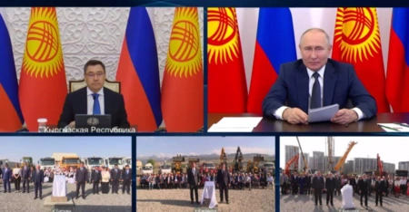 Владимир Путин и президент Киргизии открыли строительство трёх русскоязычных школ в Киргизии